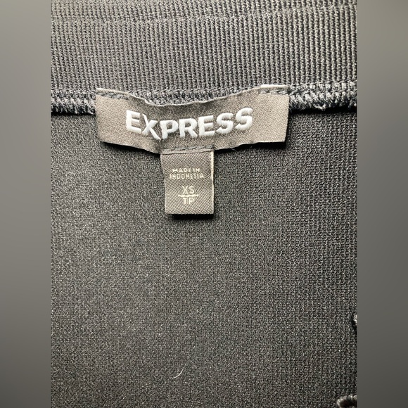 Express Black Stretch Knit Bodysuit with Logo Tag - Picture 3 of 10